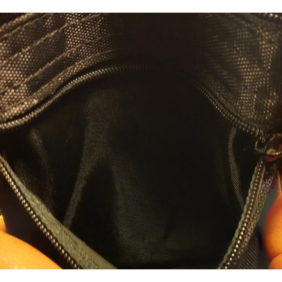 Black Passport Holder Document ShoulderBag Zipper Coin Purse Tote Plastic Slot - Picture 6 of 7